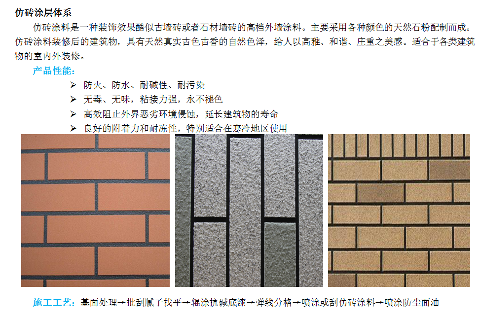 仿砖涂层体系