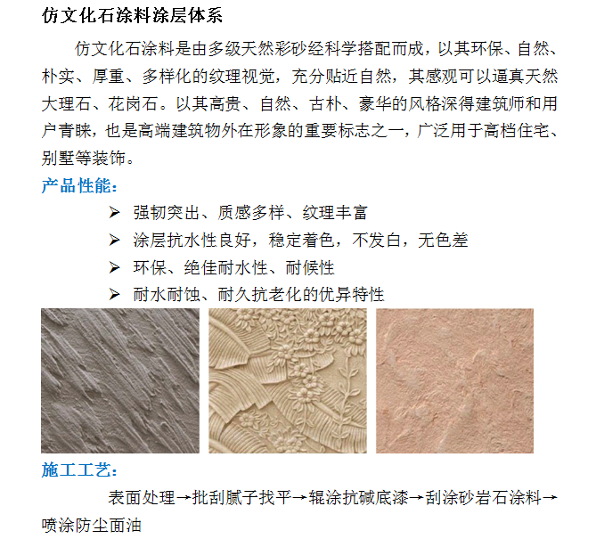 仿文化石涂料涂层体系